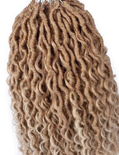 Load image into Gallery viewer, Kira #T27/613 Bohemian Goddess Curly Fax Locs Crochet Hair Extensions