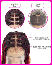 Load image into Gallery viewer, Sexy Red Goddess Crochet Box Braids with Curly Ends Lace Front Wig