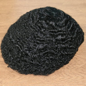 Human Hair 10 MM Wave Texture  10 X 8  PU Lace Toupee for Men