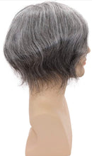 Load image into Gallery viewer, Dello 1B Mixed 60% White Wavy 100% European Human Hair Toupee
