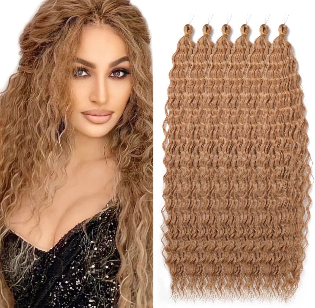 Natalia #27 Honey Blonde Wavy Crochet Synthetic Braiding Extension