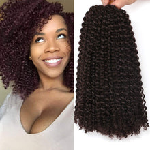 Load image into Gallery viewer, Dark Brown #4 Kinky Curly Crochet Synthetic Hair Bundles