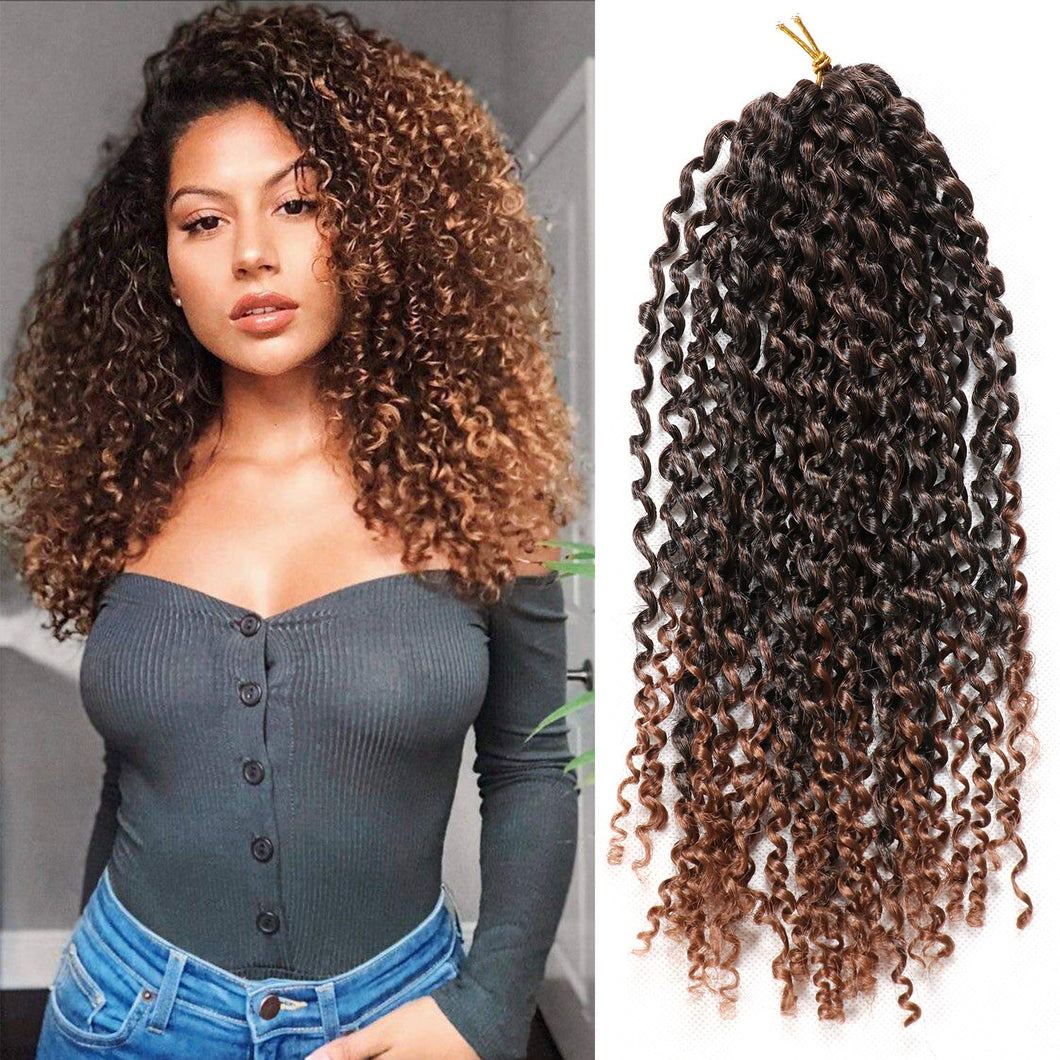 Brown Ombre 8-12 Inches Kinky Curly Crochet Synthetic Hair Extension