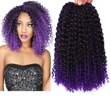 Load image into Gallery viewer, Purple Ombre Kinky Curly Crochet Synthetic Hair Bundles
