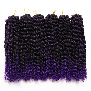 Purple Ombre Kinky Curly Crochet Synthetic Hair Bundles