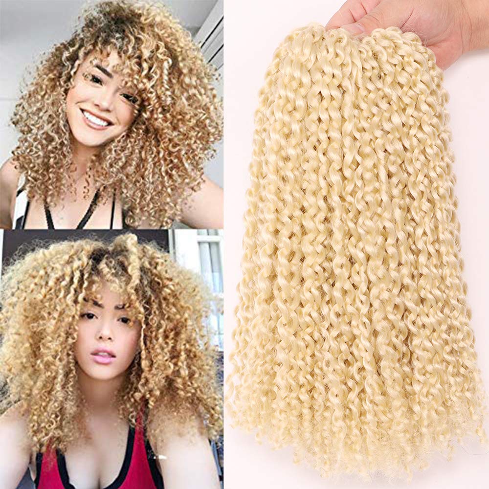 Blonde Kinky Curly Crochet Synthetic Hair Bundles