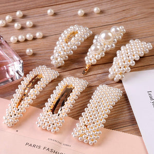Embellished Handmade Pearls 12 Pcs Hair Clips Fashion Accessories