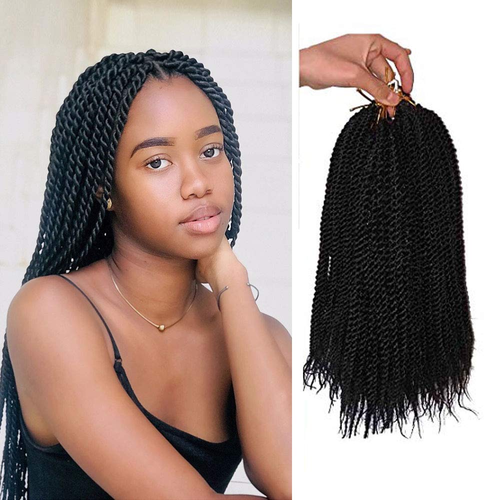 Amari Jet Black Micro Senegalese Twist Braids Crochet Hair Extensions