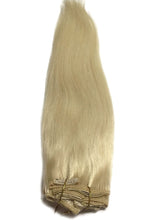 Load image into Gallery viewer, Kylie Platinum Blonde Silky Straight Human Hair Clip-In Extensions