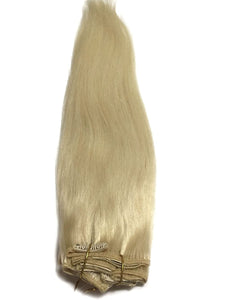 Kylie Platinum Blonde Silky Straight Human Hair Clip-In Extensions
