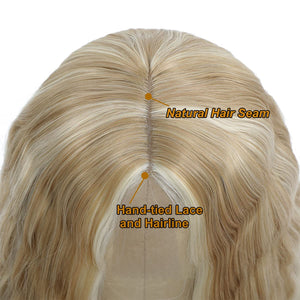 Kaitlyn Honey & Blonde Highlights Curly Lace Front Wig
