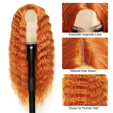 Load image into Gallery viewer, Orange Kacy Curly Synthetic  Lace Front Wig