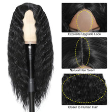 Load image into Gallery viewer, Jet Black Crimped &amp; Deep Wavy Synthetic Lace Front Wig