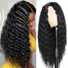 Load image into Gallery viewer, Jet Black Crimped &amp; Deep Wavy Synthetic Lace Front Wig