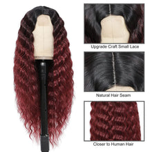 Load image into Gallery viewer, Ava Red Burgundy Curly Synthetic  Lace Front Wig