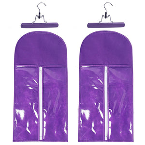 Hair Extension 2 Pcs Portable Storage Wig Bag with Hangers