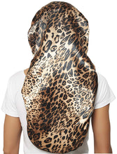 Load image into Gallery viewer, Satin &amp; Animal Print 2 Pcs Extra Long Hair Bonnets