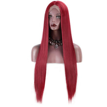 Load image into Gallery viewer, Lovely Red Synthetic Lace Front Straight 30&quot; Wig