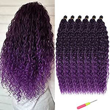 Load image into Gallery viewer, Leela Purple Ombre Wavy Crochet Synthetic Braiding Extensions