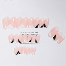 Load image into Gallery viewer, Pink Black &amp; White Abstract 24 Pcs Short Square Shape Press-On Nails