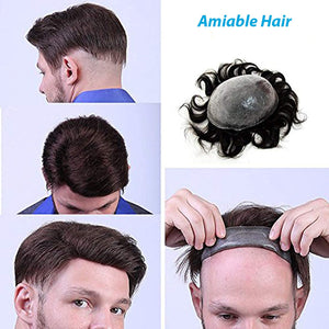 Antonio PU Base Straight Human Hair Toupee