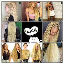 Load image into Gallery viewer, Summer Bleach Blonde Wavy Crochet Synthetic Braiding Extension