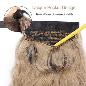 Lady Lush Golden Blonde 22 Inch Beach Wave Synthetic Wrap Around Ponytail