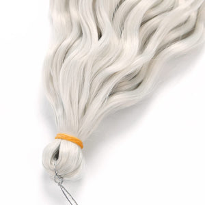 Winter White & Silver Wavy Crochet Synthetic Braiding Extensions