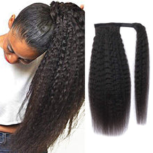 Load image into Gallery viewer, Zahra Kinky Straight Human Hair Wrap Around Ponytail Extension