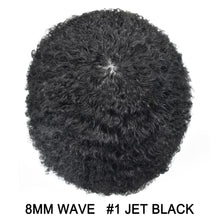 Load image into Gallery viewer, Shaun Jet Black &amp; 1B 6 Inches Curly 120% Density Human Hair Lace Front Wave Toupee for Men