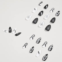 Load image into Gallery viewer, Black &amp; White Snake Two-Tone 24 Pcs Coffin Shape Long Press-On Nails