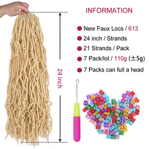 Deja 613 Blonde  Soft Curly 24 Inches Faux Locs Crochet Synthetic Hair