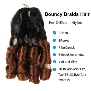 Brandy B29 French Curls 22" Bouncy 6 Pack Braiding Hair