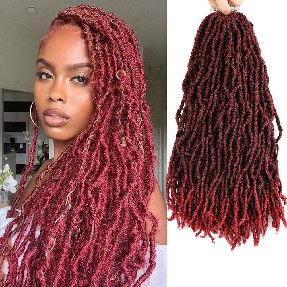 Jalisa Soft Curly Burgundy Faux Locs Crochet Synthetic Hair