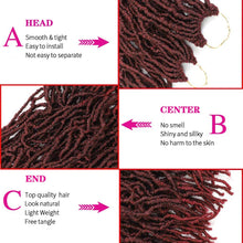 Load image into Gallery viewer, Jalisa Soft Curly Burgundy Faux Locs Crochet Synthetic Hair