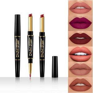 Two-in-One 6 Pcs Matte Lip Liner and Lipstick Set
