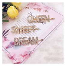Load image into Gallery viewer, Rose Gold Rhinestone Love 6 Pcs Metal Hair Clips