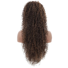 Load image into Gallery viewer, Isabella Curly 27&quot; Brown w/ Highlights Synthetic Drawstring Ponytail Extension