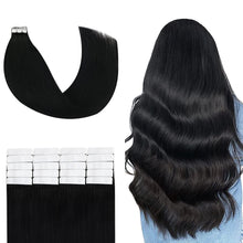 Load image into Gallery viewer, Jasmine Straight Jet Black 14-28 Inches Tape in Human Hair Extension