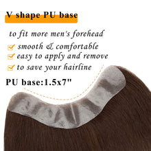 Load image into Gallery viewer, Men&#39;s Suave Dark Brown Human Hair V-Shape Topper Hairpiece Toupee