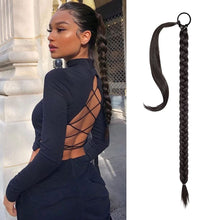 Load image into Gallery viewer, Black &amp; Brown Wrap Around Braided Ponytail Extension