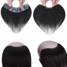 Load image into Gallery viewer, Men&#39;s Suave Jet Black Human Hair V-Shape Topper Hairpiece Toupee