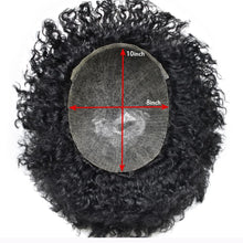 Load image into Gallery viewer, Romeo Jet Black 6 Inches Curly 120% Density Human Hair Lace Front 10mm Wave Toupee for Men