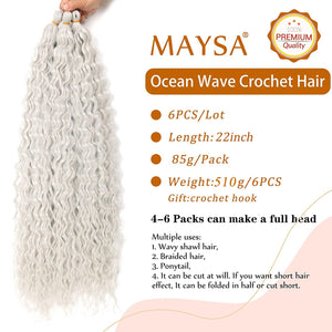 Winter White & Silver Wavy Crochet Synthetic Braiding Extensions