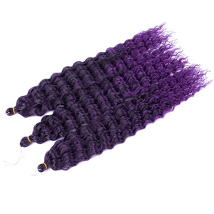Leela Purple Ombre Wavy Crochet Synthetic Braiding Extensions