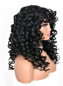 Teairra Curly Layered Synthetic Wig With Bangs