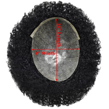 Load image into Gallery viewer, Marquis Jet Black 6 Inches Curly 120% Density Human Hair Lace Front 6mm Wave Toupee for Men