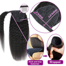 Load image into Gallery viewer, Zahra Kinky Straight Human Hair Wrap Around Ponytail Extension