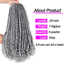 Load image into Gallery viewer, Grey Goddess 20-24 Inches Faux Locs Straight with Curly Ends Synthetic Hair