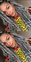 Load image into Gallery viewer, Grey Goddess 20-24 Inches Faux Locs Straight with Curly Ends Synthetic Hair